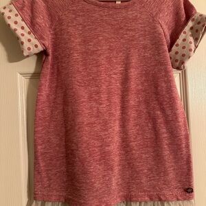 Girls Matilda Jane Pink Polka Dot Sleeve Shirt Size 8